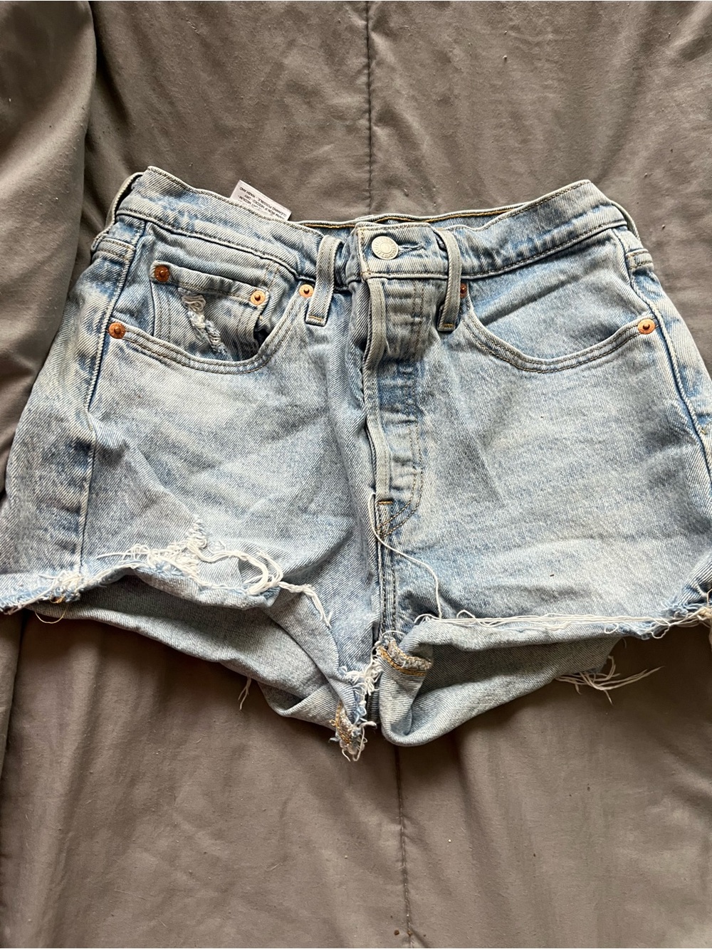 Levi 501 Light Wash Denim Cutoff Shorts